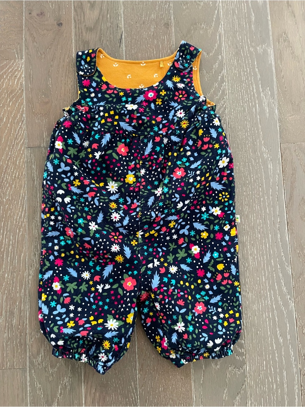 Frugi Willow Reversible Dungarees in Mountainside Floral